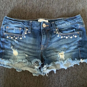 Express distressed jean shorts 4